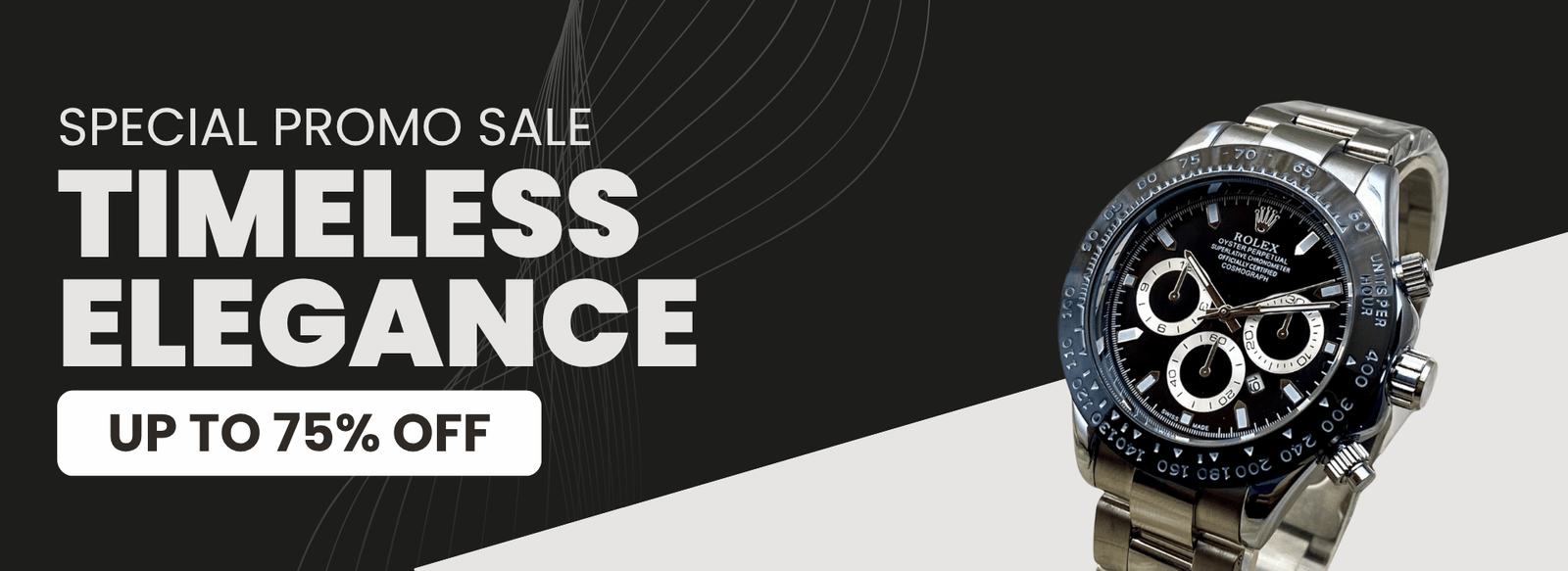 Black White Modern Watch Sale Banner