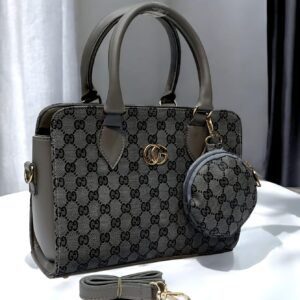 Luxury Branded Handbag With Round Pouch And Adjustable Strap