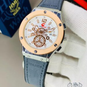 CHAXIGO Luxury Skeleton Dial Men's Wristwatch with Leather Strap