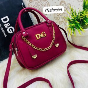 Chic Box Satchel with Gold Chain Accent