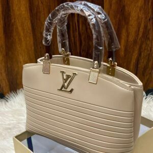 Louis Vuitton Designer Shoulder Bag with Textured Wave Panel and Gold Accents
