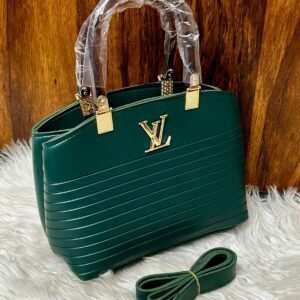 Louis Vuitton Designer Shoulder Bag with Textured Wave Panel and Gold Accents
