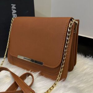 Stylish Charles & Keith Crossbody Bag with Gold Chain Strap