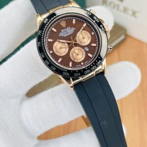 Luxury Chronograph Timepiece with Rubber Strap and Multi-Function Dial