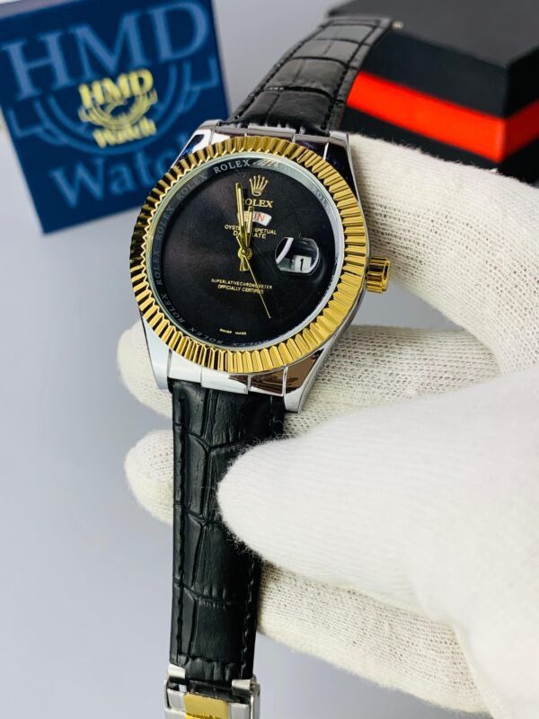 Rolex Oyster Perpetual Day-Date Premium Leather Strap Watch