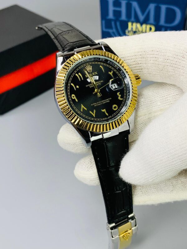 Rolex Oyster Perpetual Day-Date Premium Leather Strap Watch
