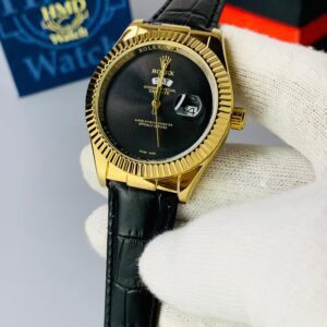 Rolex Oyster Perpetual Day-Date Premium Leather Strap Watch