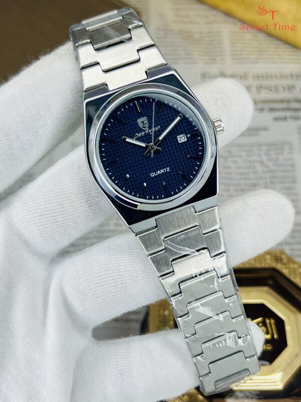 Elegant Stainless Steel Analog Wrist Watch with Date Display