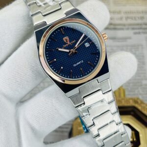 Elegant Stainless Steel Analog Wrist Watch with Date Display