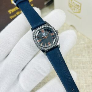 Original True Worth Women’s Elegant Analog Watch with Crystal-Studded Bezel & Roman Dial