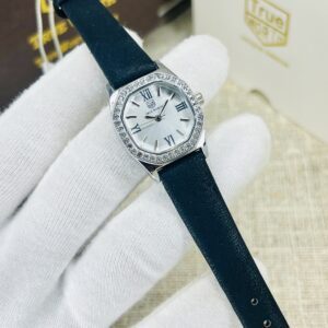 Original True Worth Women’s Elegant Analog Watch with Crystal-Studded Bezel & Roman Dial