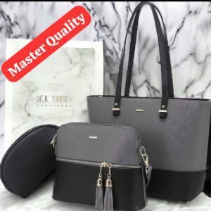 Elegant 3-Piece Premium Handbag Set with Tassel Detail