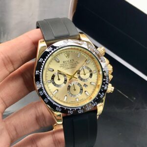 Rolex Oyster Perpetual Chronograph Watch with Rubber Strap and Tachymeter Bezel