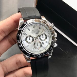 Rolex Oyster Perpetual Chronograph Watch with Rubber Strap and Tachymeter Bezel