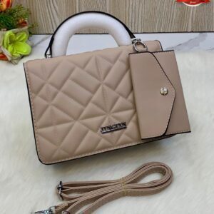 Elegant Diamond-Stitch Flap Purse with Detachable Sling Strap