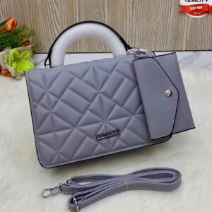 Elegant Diamond-Stitch Flap Purse with Detachable Sling Strap