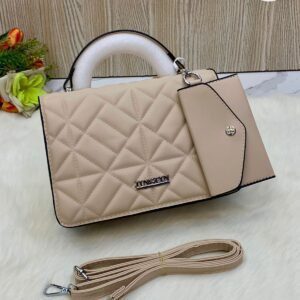 Elegant Diamond-Stitch Flap Purse with Detachable Sling Strap