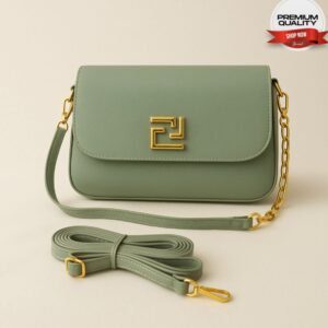 Chic Luxe Crossbody with Gold Accent & Detachable Strap