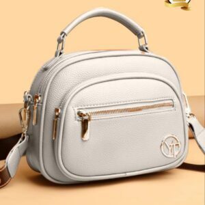 Trendy Crossbody Shoulder Bag with Multiple Zipper Compartments