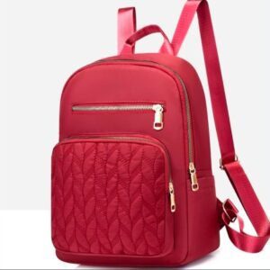 Stylish Quilted Backpack for Women with Front Zipper Pocket and Adjustable Straps