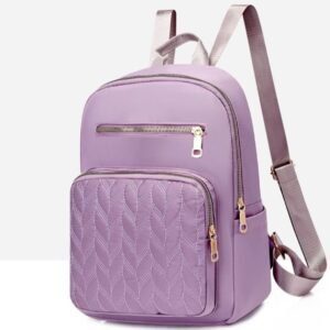 Stylish Quilted Backpack for Women with Front Zipper Pocket and Adjustable Straps