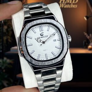 Premium Stainless Steel Strap Wrist Watch for Men with Date Display