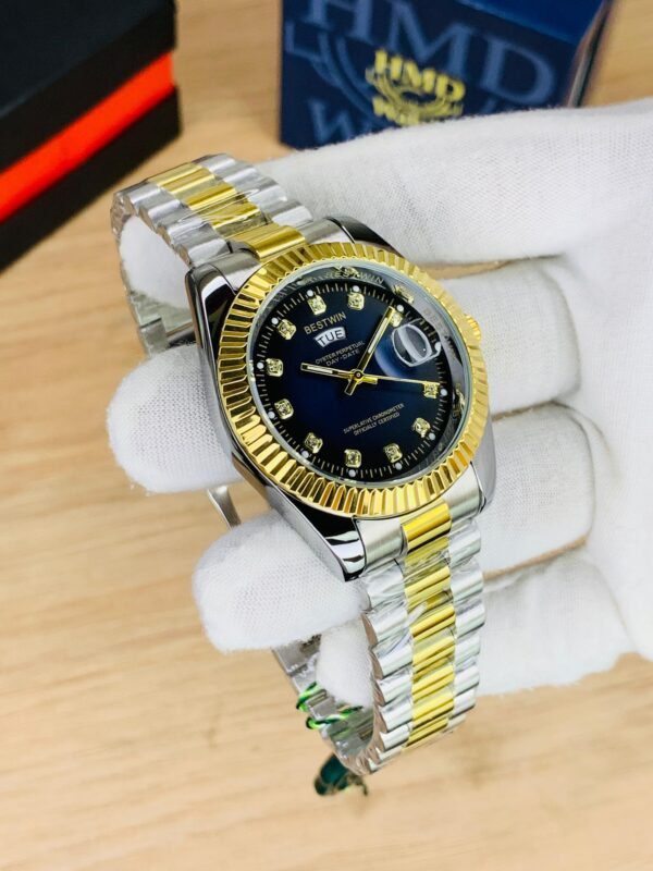 Bestwin Luxury Automatic Wrist Watch with Stainless Steel Strap and Date Display
