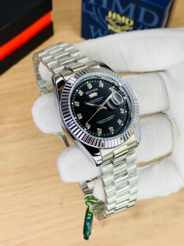 Bestwin Luxury Automatic Wrist Watch with Stainless Steel Strap and Date Display