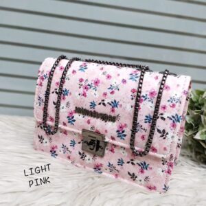 Trendy Floral Shoulder Bag for Women with Chain Strap and Secure Lock Closure