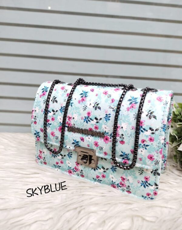Trendy Floral Shoulder Bag for Women with Chain Strap and Secure Lock Closure