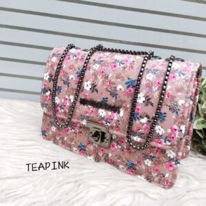 Trendy Floral Shoulder Bag for Women with Chain Strap and Secure Lock Closure