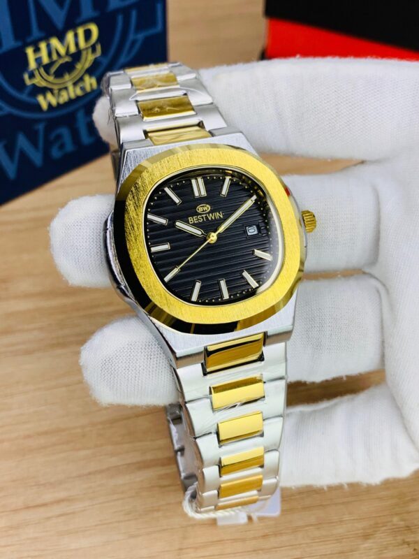 Luxury Stainless Steel Wristwatch with Date Display