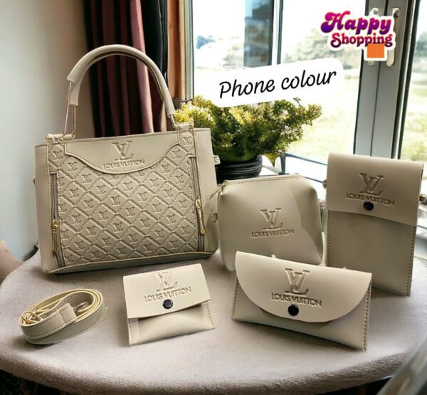 Luxury 6-Piece Designer Handbag Set with Matching Accessories