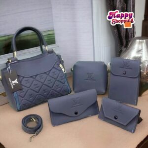 Luxury 6-Piece Designer Handbag Set with Matching Accessories
