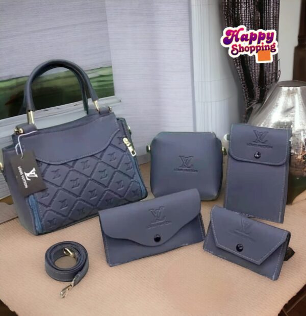 Luxury 6-Piece Designer Handbag Set with Matching Accessories