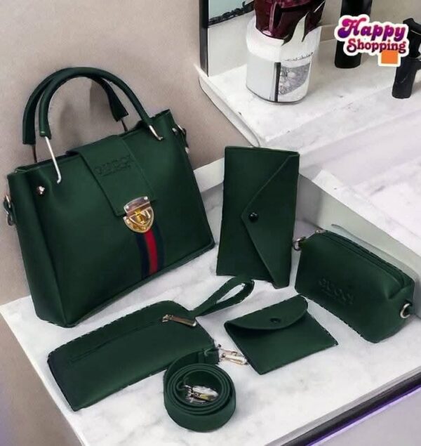 Luxury 6-Piece Designer Handbag Set with Matching Accessories