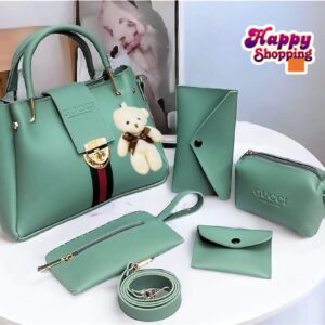 Luxury 6-Piece Designer Handbag Set with Matching Accessories