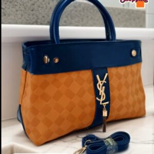 Checkered Handbag with YSL Charm & Shoulder Strap