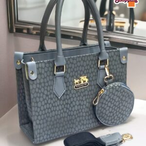 Elegant Printed Handbag with Coin Pouch and Detachable Strap