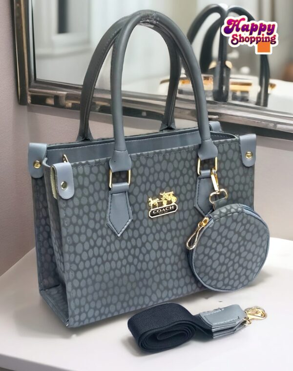 Elegant Printed Handbag with Coin Pouch and Detachable Strap