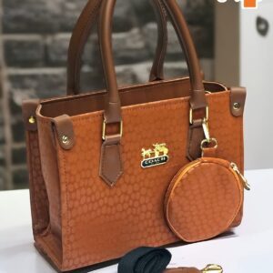Elegant Printed Handbag with Coin Pouch and Detachable Strap