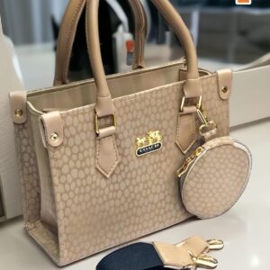 Elegant Printed Handbag with Coin Pouch and Detachable Strap