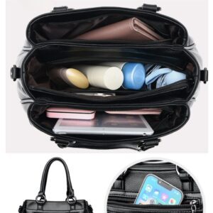 Elegant Handheld Shoulder Bag with Front Zip & Dual Handles