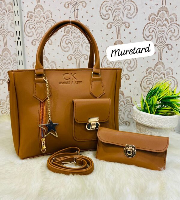 Charles & Keith 3-piece Handbag Set With Star Charm And Matching Wallets