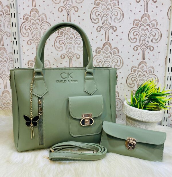 Charles & Keith 3-piece Handbag Set With Star Charm And Matching Wallets