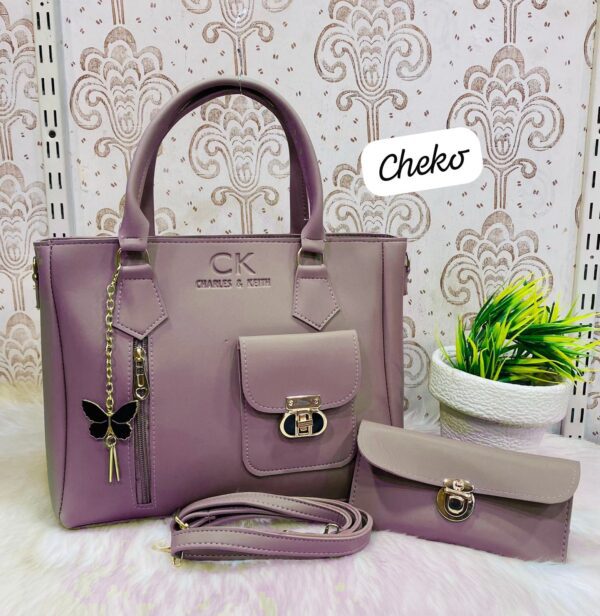 Charles & Keith 3-piece Handbag Set With Star Charm And Matching Wallets