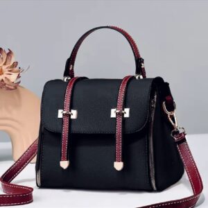 Structured Dual-strap Leather Handbag With Detachable Shoulder Strap