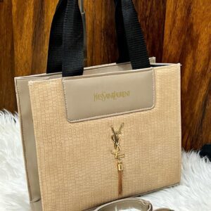 YSL Elegant Structured Tote Bag With Detachable Strap