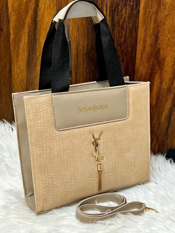 YSL Elegant Structured Tote Bag With Detachable Strap