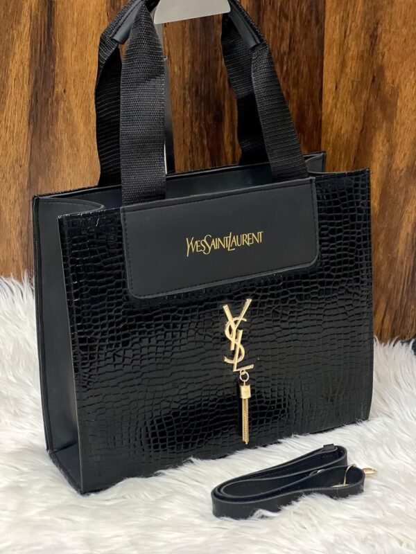 YSL Elegant Structured Tote Bag With Detachable Strap